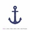 Free anchor SVG nautical cut file for Cricut Silhouette and coastal crafts