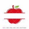 Free split apple monogram SVG cut file for Cricut and Silhouette projects
