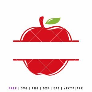 Free split apple monogram SVG cut file for Cricut and Silhouette projects