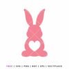 Free Easter bunny SVG with heart cut file for Cricut and Silhouette Easter crafts