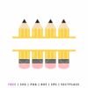 Free pencil name frame SVG cut file for school and classroom Cricut projects