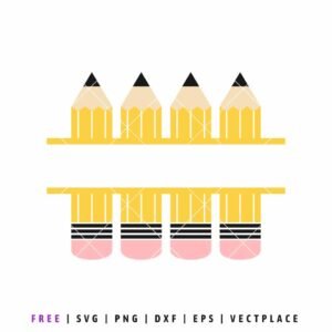 Free pencil name frame SVG cut file for school and classroom Cricut projects