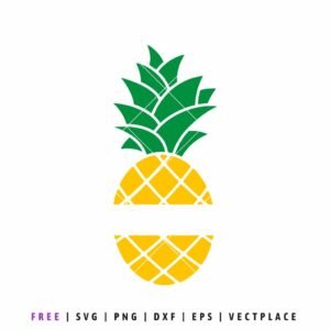 Free pineapple monogram SVG cut file for Cricut and Silhouette personalization projects