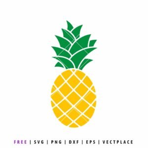 Free pineapple SVG tropical fruit cut file for Cricut and Silhouette projects
