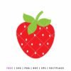 Free strawberry SVG cut file for Cricut and Silhouette, cute fruit design