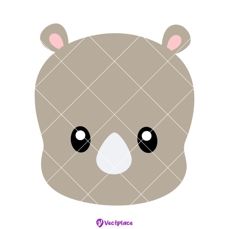 Cute Rhino Face SVG