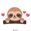 Cute Sloth Heart SVG for Valentine's Day