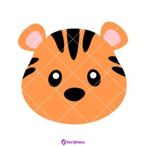Cute Tiger Face SVG