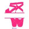 Ballerina Shoes Monogram SVG