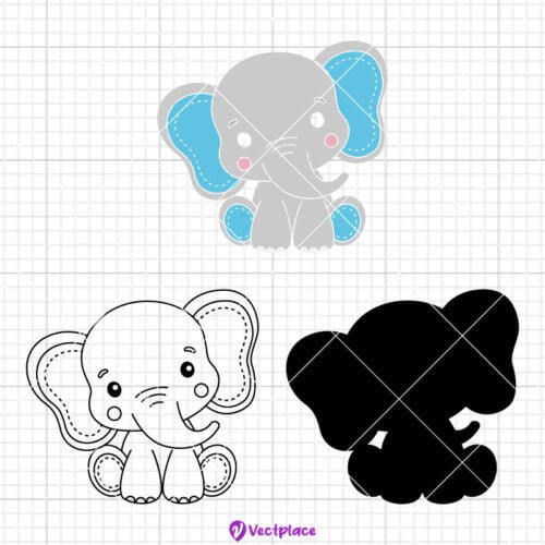 Cute Baby Elephant Svg, Cut File, Cricut, Png, Vector - Vectplace