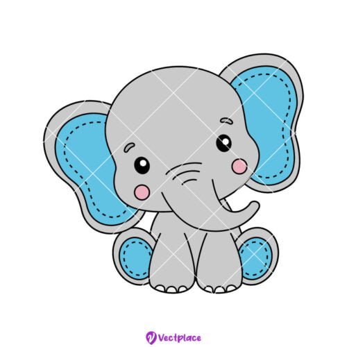 Cute Baby Elephant Svg, Cut File, Cricut, Png, Vector - Vectplace