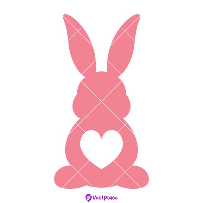 Cute Bunny With Heart Svg, Svg Free Download, Easter Svg, Cut File ...