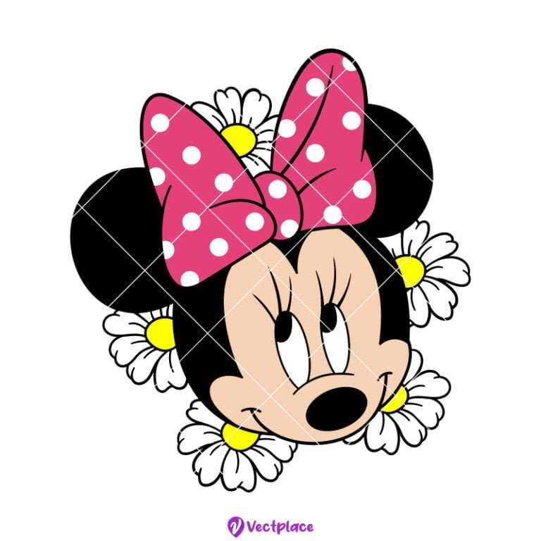 Minnie Mouse With Flowers Svg, Svg Free Download, Cut File, Cricut, Png