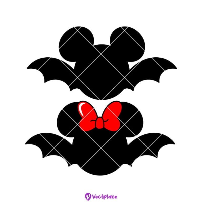 Mickey And Minnie Mouse Svg Cute Bat Svg Halloween Svg Vectplace