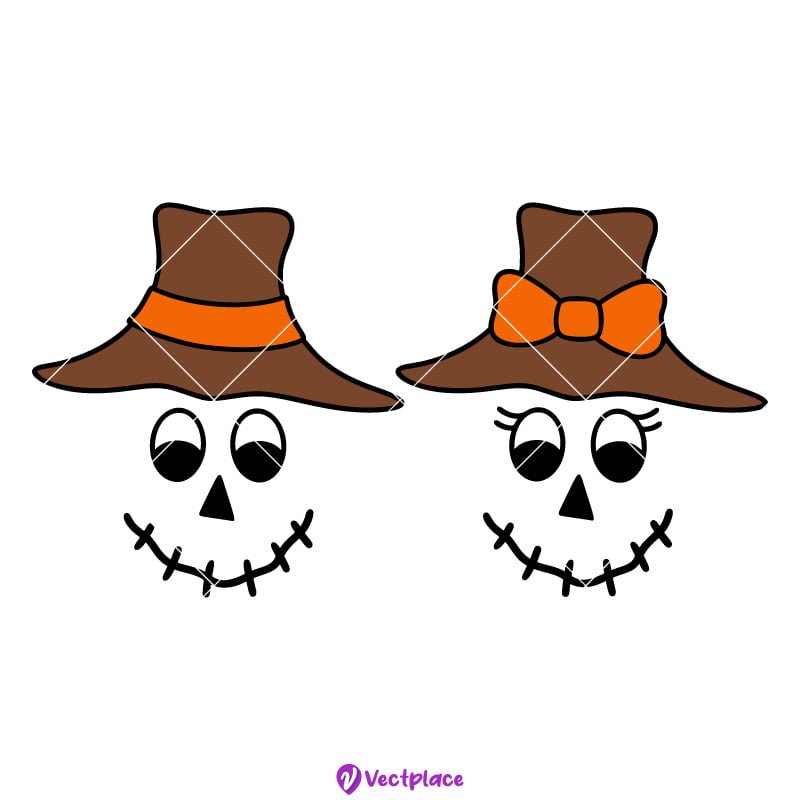Free Scarecrow Couple SVG for Halloween