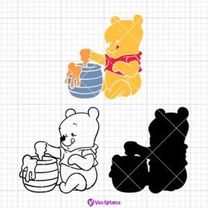 Alternative view of FREE Winnie The Pooh SVG