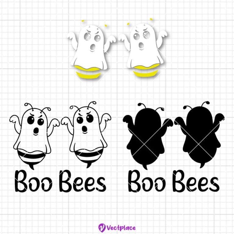 Boo Bees Svg, Boo Svg, Ghost Bee Svg, Halloween Svg, Cut File, Cricut