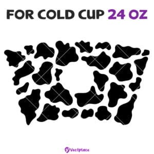 Free Cow Print SVG for 24oz Venti Cold Cup
