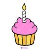 Cupcake with Candle SVG