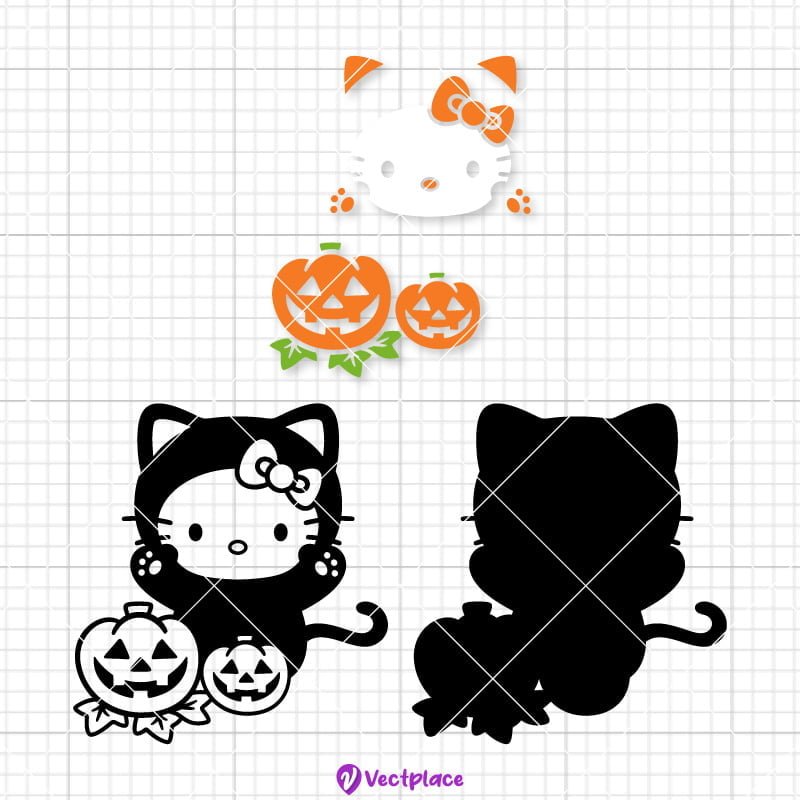 Hello Kitty With Pumpkin SVG Halloween SVG Vectplace