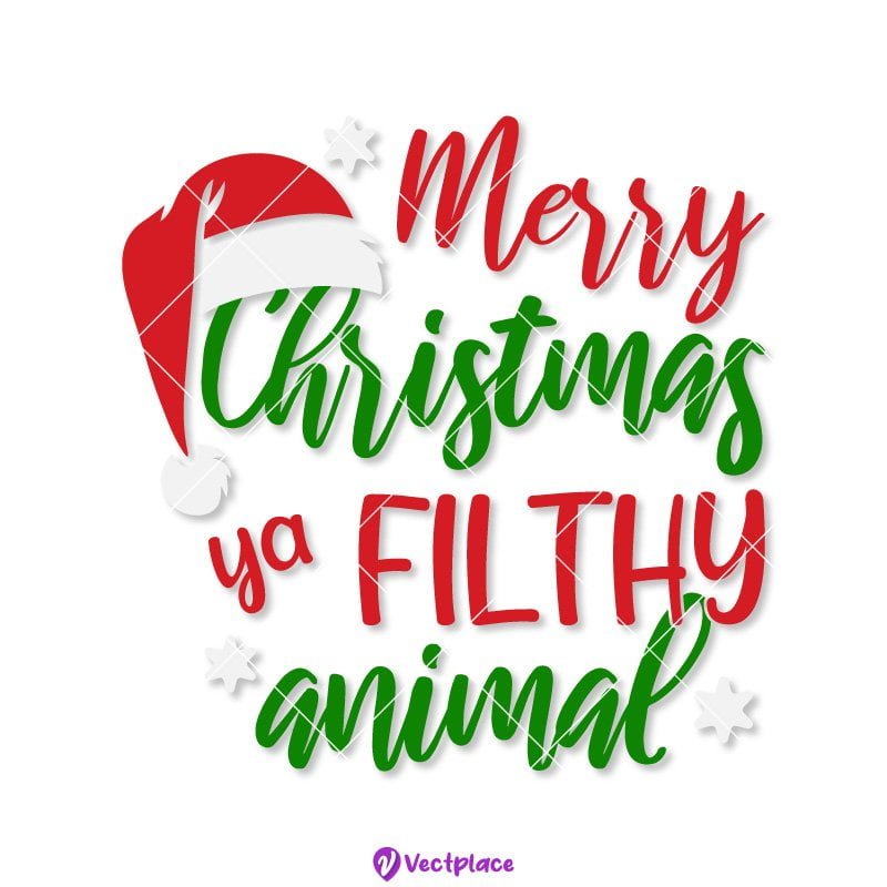 Merry Christmas Ya Filthy Animal Svg, Christmas Svg, Cut File, Cricut, Png,  Vector