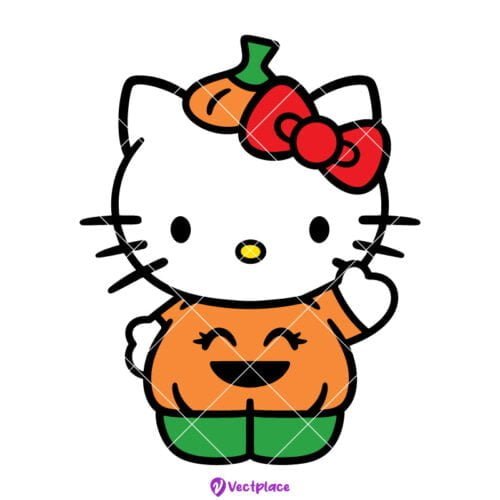 Hello Kitty With Pumpkin Svg Halloween Svg Cut File Cricut Png Vector Vectplace 