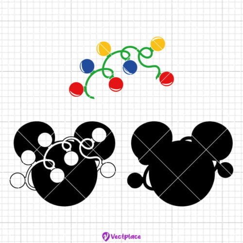 Mickey Mouse Christmas Lights Svg, Christmas Svg, Cut File, Cricut, Png