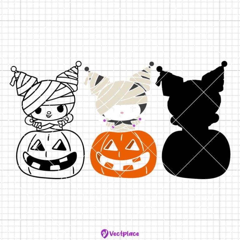 Kuromi Mummy Svg, Kuromi With Pumpkin Svg, Halloween Svg, Cut File