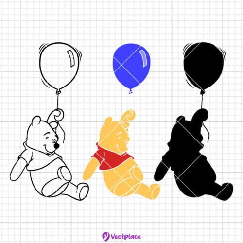 Winnie The Pooh Svg, Pooh With Balloon Svg, Cut File, Cricut, Png ...