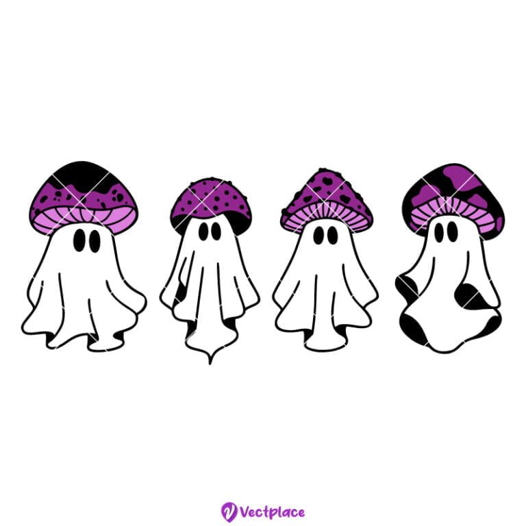 Mushroom Ghost Bundle Svg, Spooky Season Svg, Halloween Svg, Cut File