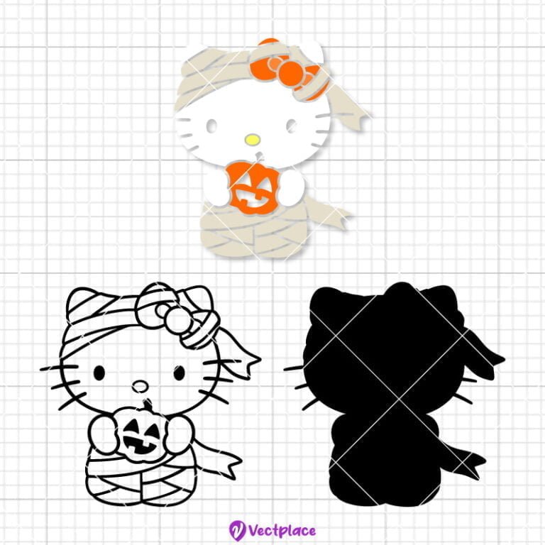 Hello Kitty Mummy Pumpkin SVG | Halloween SVG - Vectplace