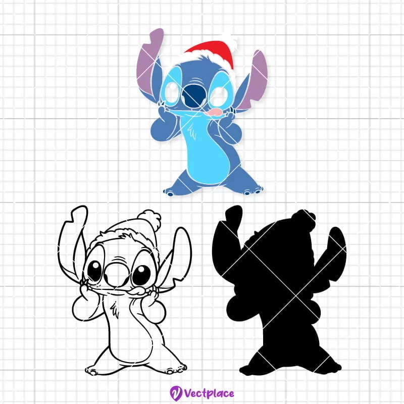 Stitch Svg, Santa Stitch Svg, Christmas Svg, Cut File, Cricut, Png 