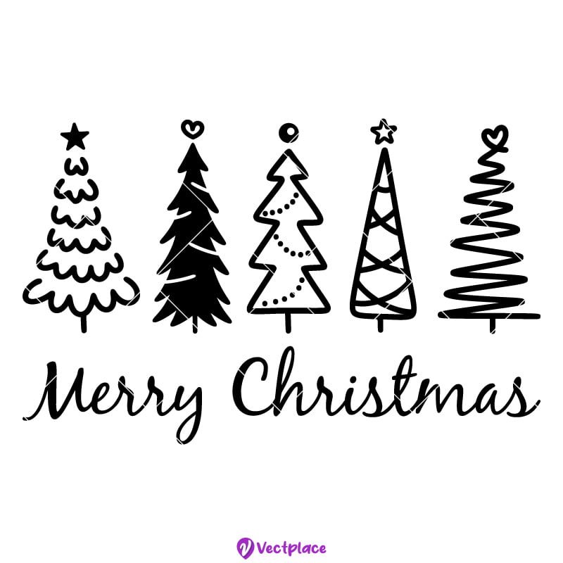Merry Christmas Svg, Christmas Tree Svg, Cut File, Cricut, Png, Vector - Vectplace