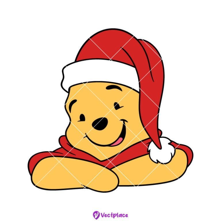 Pooh Santa Svg, Winnie The Pooh Svg, Christmas Svg, Cut File, Cricut