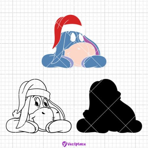 Eeyore Santa Svg, Winnie The Pooh Svg, Christmas Svg, Cut File, Cricut