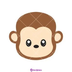 Cute Monkey Face SVG