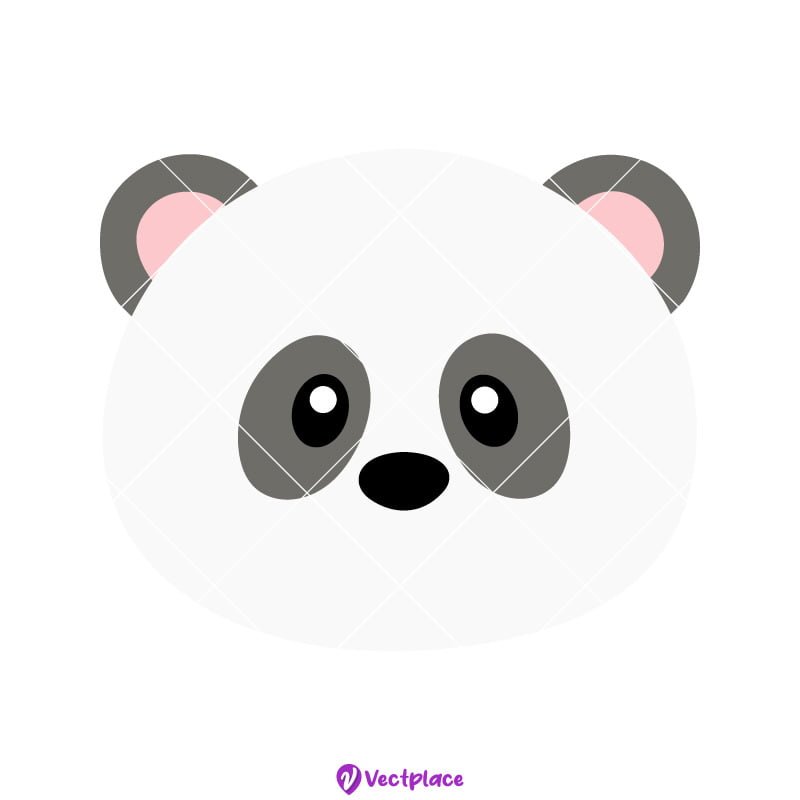 Cute Panda Face SVG