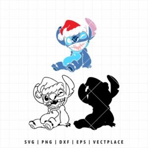 Alternative view of Happy Stitch Santa Hat SVG PNG | Christmas Cut File for Cricut and Silhouette
