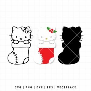 Alternative view of Hello Kitty Christmas Stocking SVG PNG | Sanrio Cut File for Cricut & Silhouette
