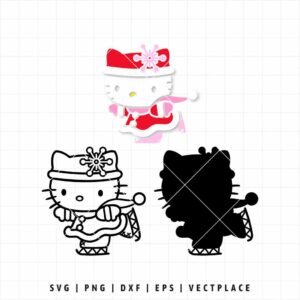 Alternative view of Hello Kitty Ice Skating SVG PNG | Sanrio Christmas Cut File for Cricut & Silhouette