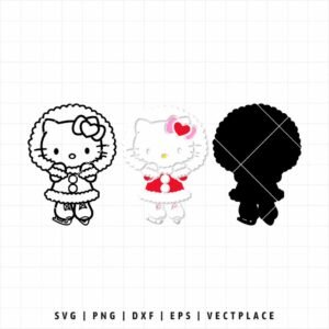Alternative view of Hello Kitty Ice Skating SVG PNG | Sanrio Christmas Cut File for Cricut and Silhouette