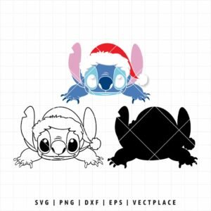Alternative view of Stitch Santa Hat SVG PNG | Christmas Cut File for Cricut and Silhouette
