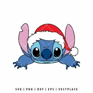 Stitch Santa Hat SVG PNG | Christmas Cut File for Cricut and Silhouette