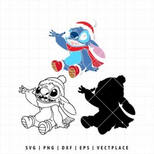 Alternative view of Stitch with Santa Hat and Scarf SVG PNG | Cut File for Cricut and Silhouette