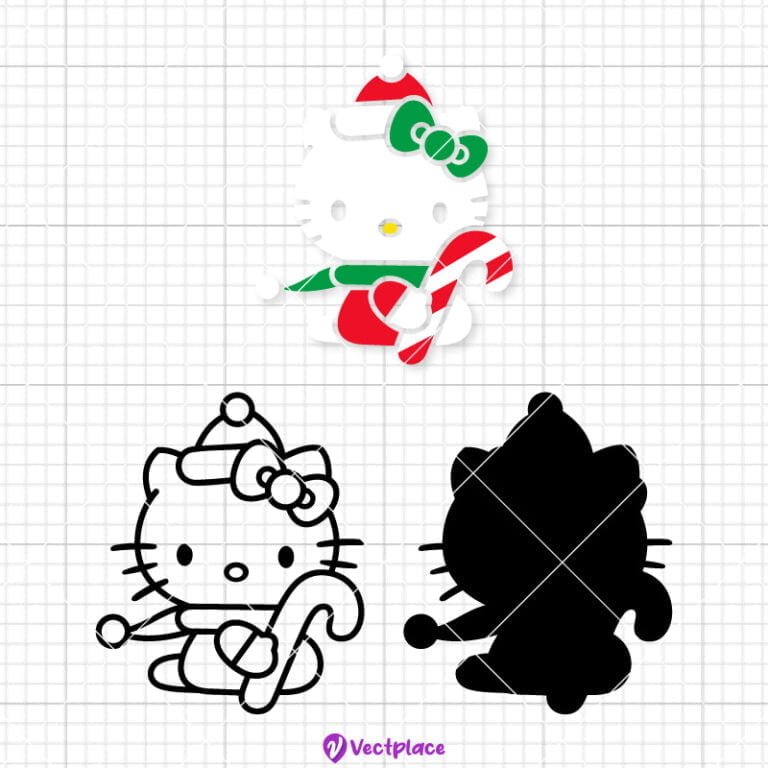 Hello Kitty With Candy Cane Christmas Svg Hello Kitty Svg Christmas Svg Cut File Cricut Png 2778
