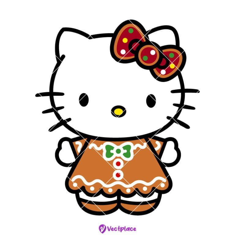 Hello Kitty Gingerbread Svg, Hello Kitty Svg, Christmas Svg, Cut File