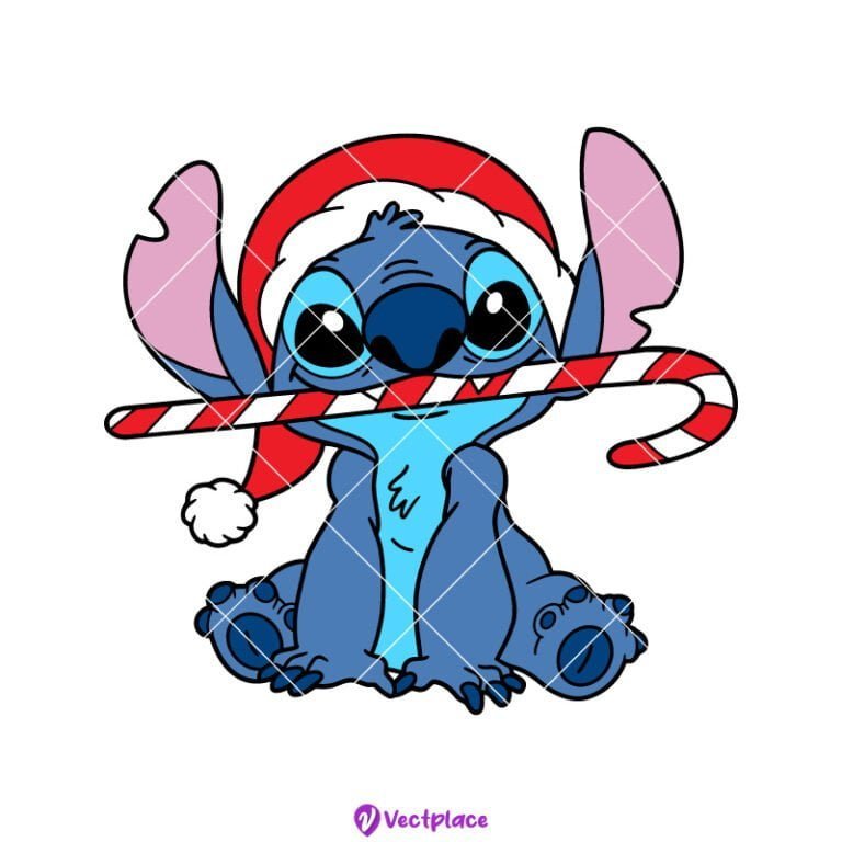 Stitch Christmas Svg, Stitch With Christmas Candy Svg, Cut File, Cricut ...