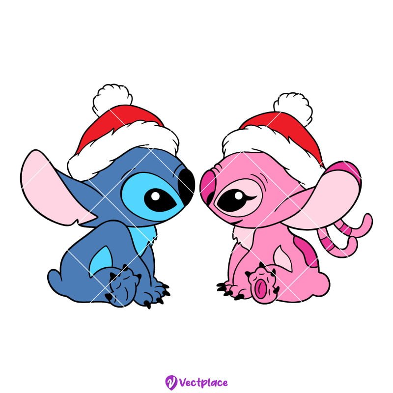 Stitch And Angel Christmas Svg, Cut File, Cricut, Png, Vector