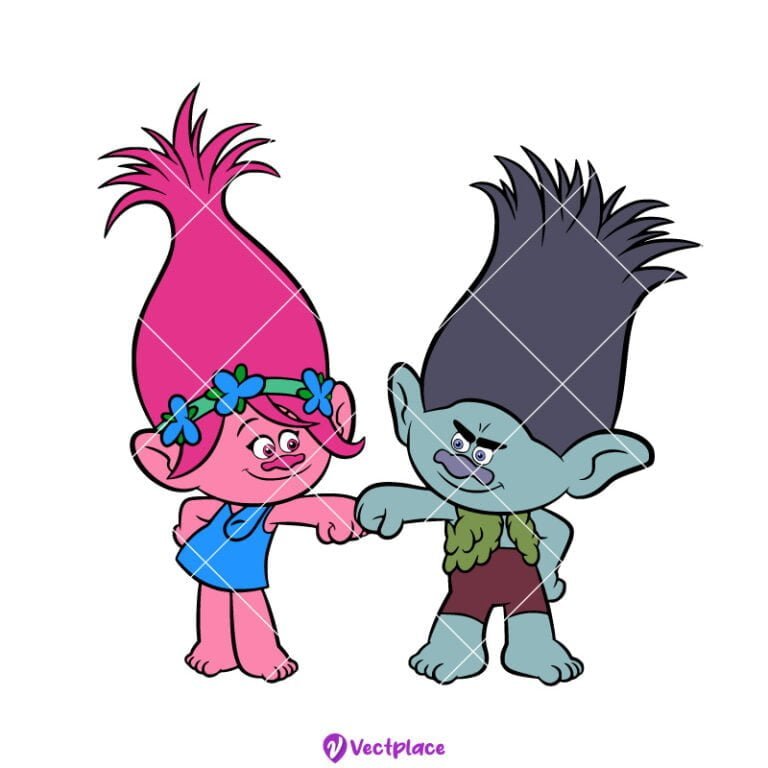 Branch And Poppy Trolls Svg, Cut File, Cricut, Png, Vector - Vectplace