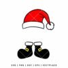Cute Santa hat and boots Christmas clipart in red and black for festive crafts and designs.